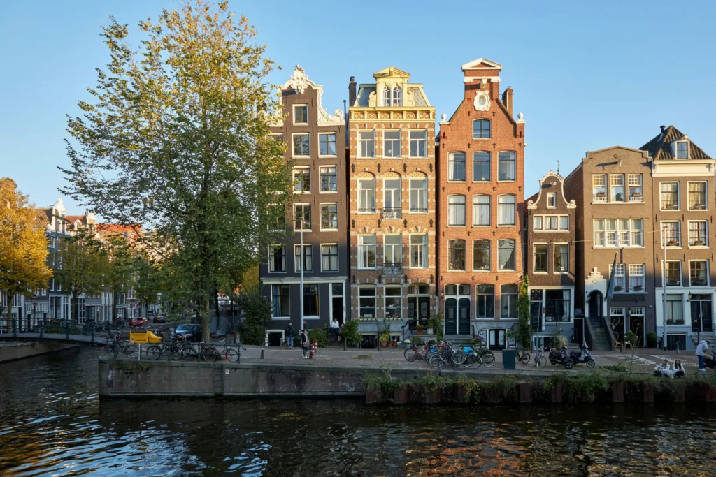 canal and canal houses in amsterdam the netherlands