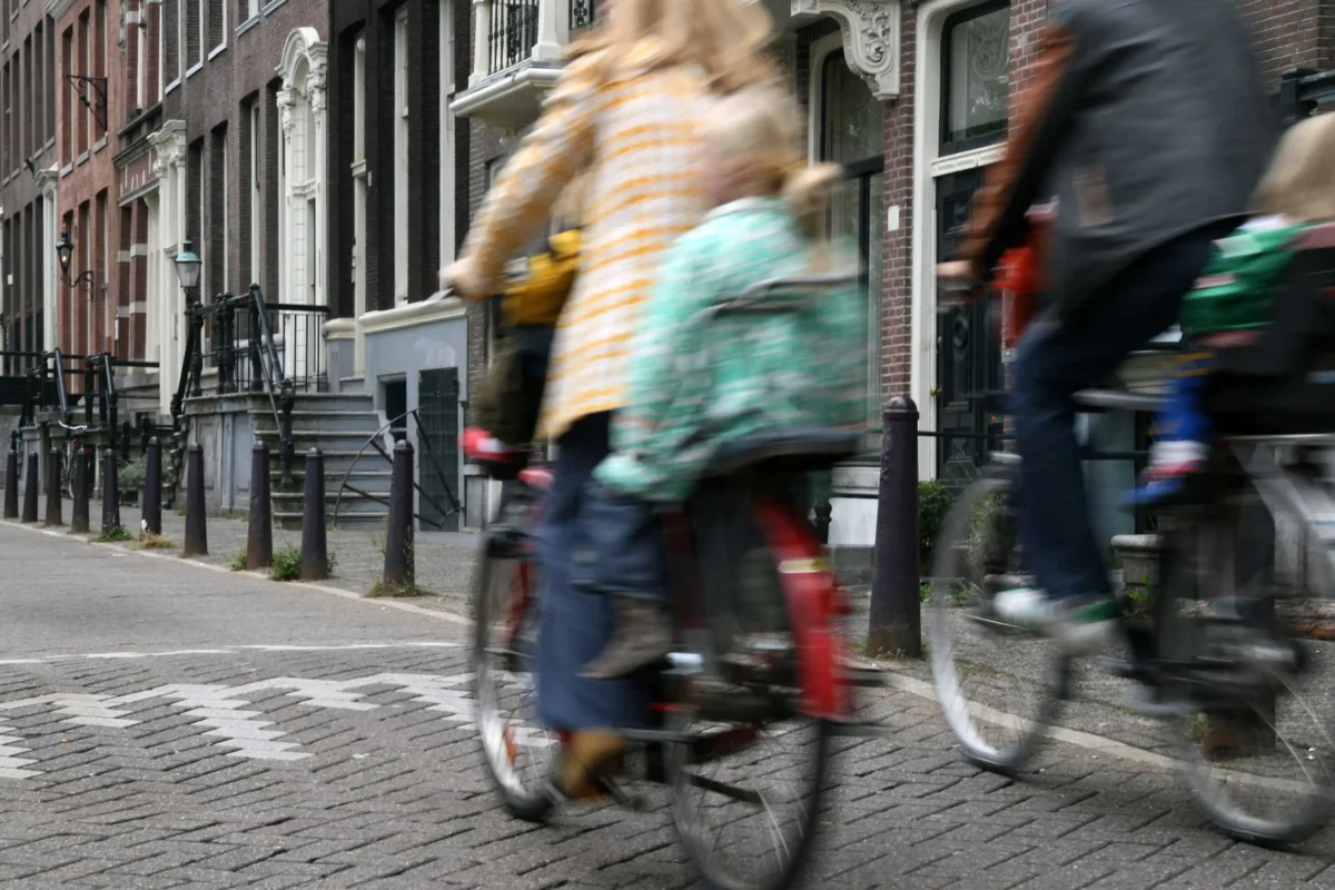 riding bike in amsterdam