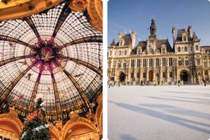 ice skating, Paris, christmas