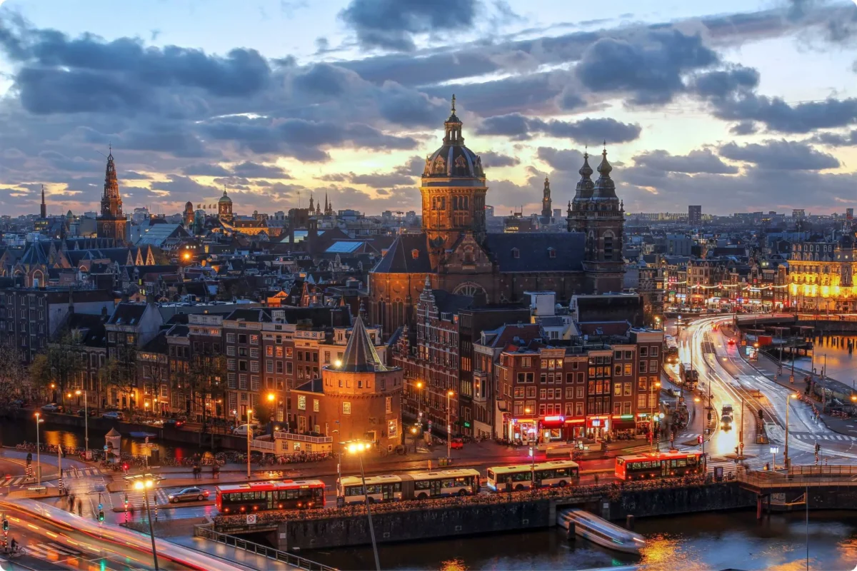 view of amsterdam evening